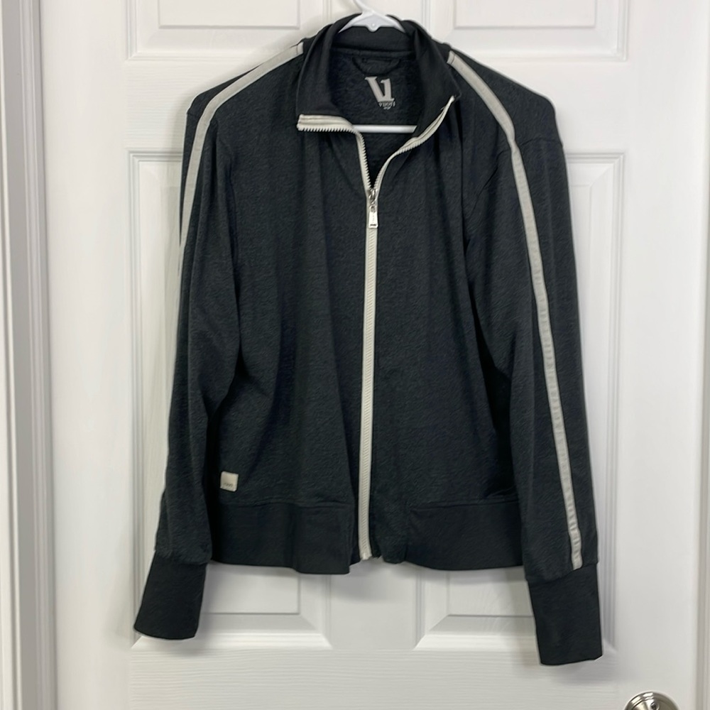 Vuori Eclipse Track Jacket in Gray Size Large Womens